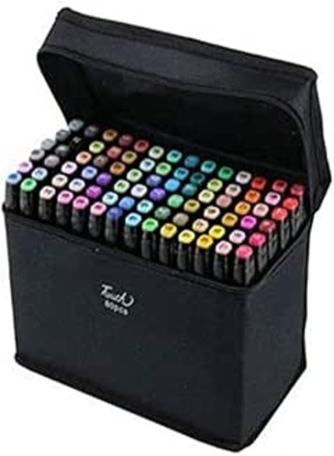 TOUCHFIVE Touch Five 80 Colors Dual Tip Marker Pen Waterproof Professional for Arts Sketch Coloring Books Painting Manga and Design